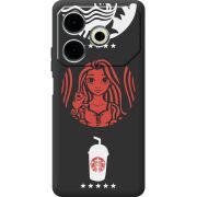 Черный чехол BoxFace Tecno POVA 6 Neo RedWhite Coffee