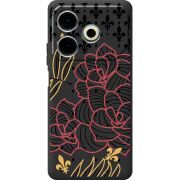 Черный чехол BoxFace Tecno POVA 6 Neo FranceFlowers