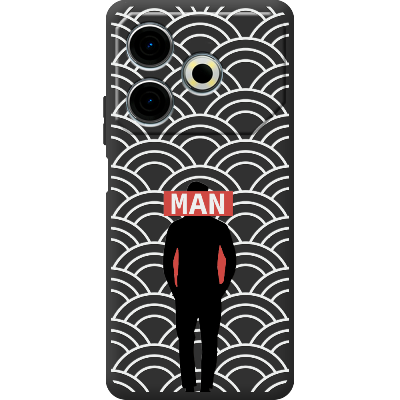 Черный чехол BoxFace Tecno POVA 6 Neo Man Pattern