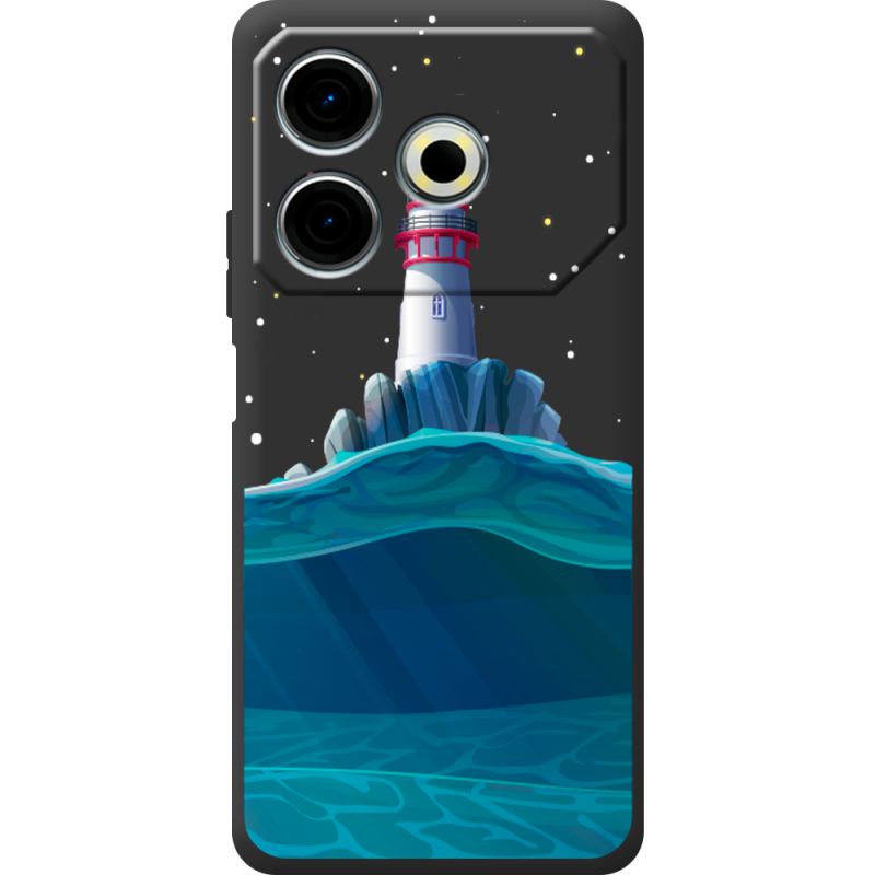 Черный чехол BoxFace Tecno POVA 6 Neo Lighthouse
