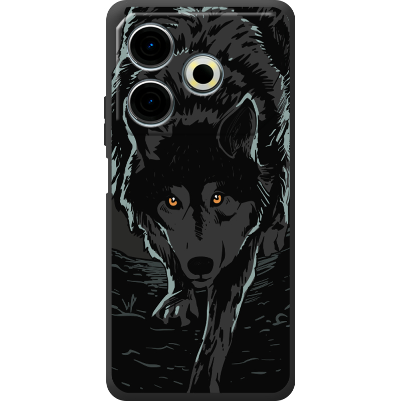 Черный чехол BoxFace Tecno POVA 6 Neo Wolf