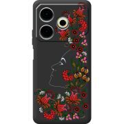 Черный чехол BoxFace Tecno POVA 6 Neo 3D Ukrainian Muse