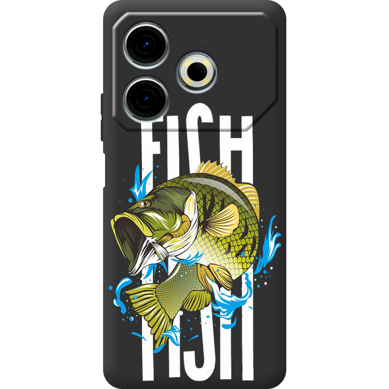 Черный чехол BoxFace Tecno POVA 6 Neo Fish