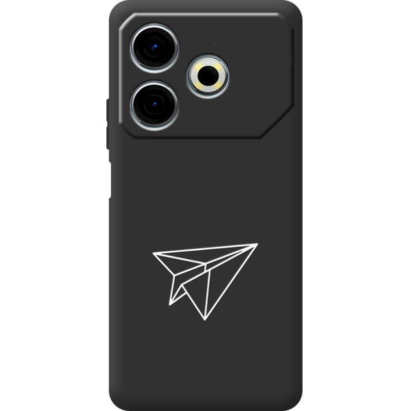 Черный чехол BoxFace Tecno POVA 6 Neo Paper Plane
