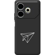 Черный чехол BoxFace Tecno POVA 6 Neo Paper Plane