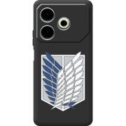 Черный чехол BoxFace Tecno POVA 6 Neo Атака Титанов Крылья Свободы