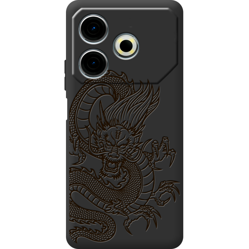 Черный чехол BoxFace Tecno POVA 6 Neo Chinese Dragon
