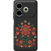 Черный чехол BoxFace Tecno POVA 6 Neo Ukrainian Ornament