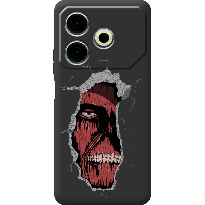 Черный чехол BoxFace Tecno POVA 6 Neo Нападение на Титана