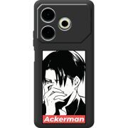 Черный чехол BoxFace Tecno POVA 6 Neo Attack On Titan - Ackerman