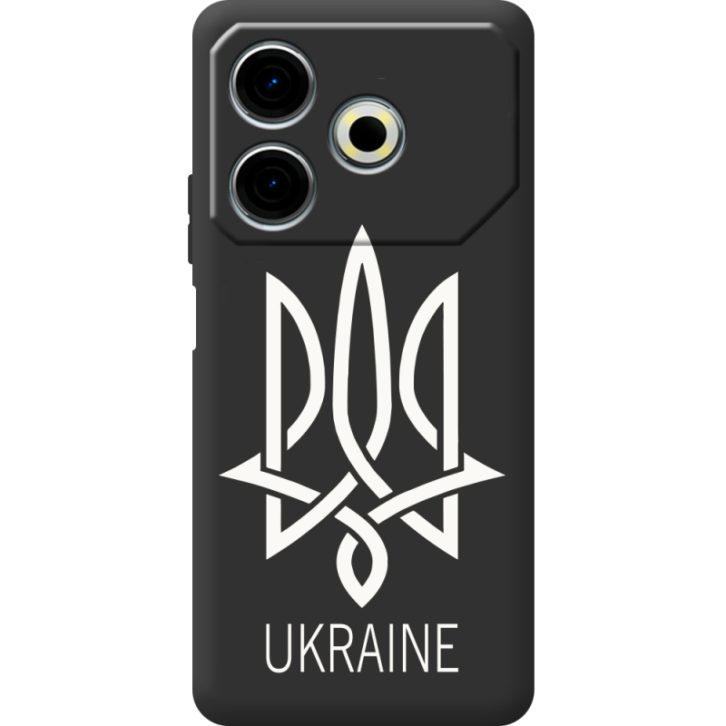 Черный чехол BoxFace Tecno POVA 6 Neo Тризуб монограмма ukraine