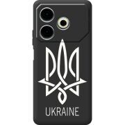 Черный чехол BoxFace Tecno POVA 6 Neo Тризуб монограмма ukraine