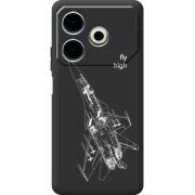 Черный чехол BoxFace Tecno POVA 6 Neo Військовий літак