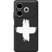 Черный чехол BoxFace Tecno POVA 6 Neo Білий хрест ЗСУ