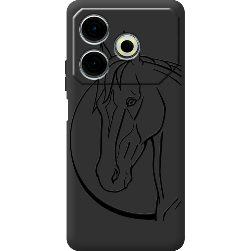 Черный чехол BoxFace Tecno POVA 6 Neo Horse