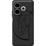 Черный чехол BoxFace Tecno POVA 6 Neo Horse