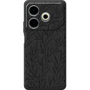 Черный чехол BoxFace Tecno POVA 6 Neo Leaves
