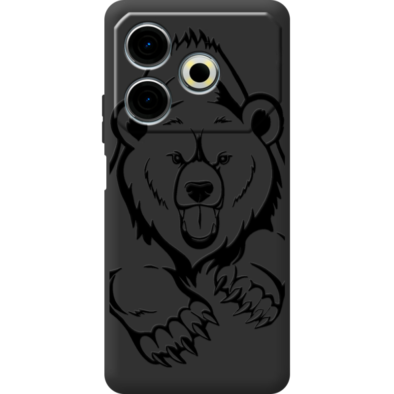 Черный чехол BoxFace Tecno POVA 6 Neo Grizzly Bear