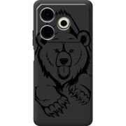 Черный чехол BoxFace Tecno POVA 6 Neo Grizzly Bear