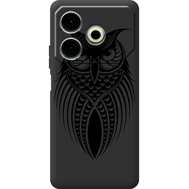 Черный чехол BoxFace Tecno POVA 6 Neo Owl