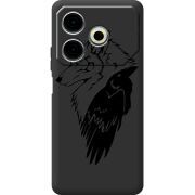 Черный чехол BoxFace Tecno POVA 6 Neo Wolf and Raven