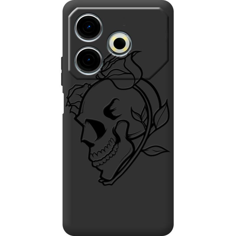 Черный чехол BoxFace Tecno POVA 6 Neo Skull and Roses