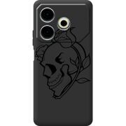 Черный чехол BoxFace Tecno POVA 6 Neo Skull and Roses