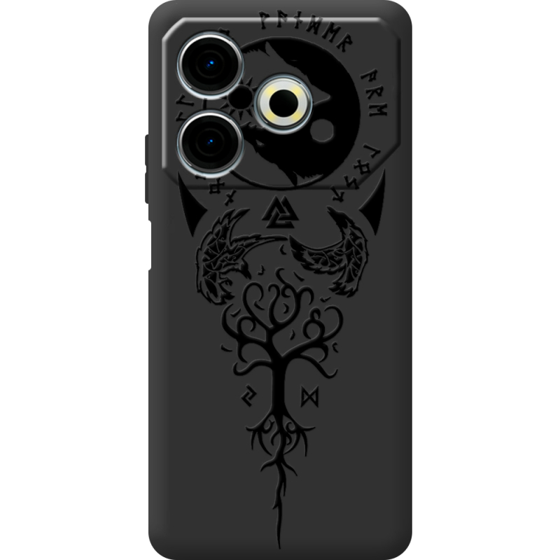 Черный чехол BoxFace Tecno POVA 6 Neo Hugin and Munin
