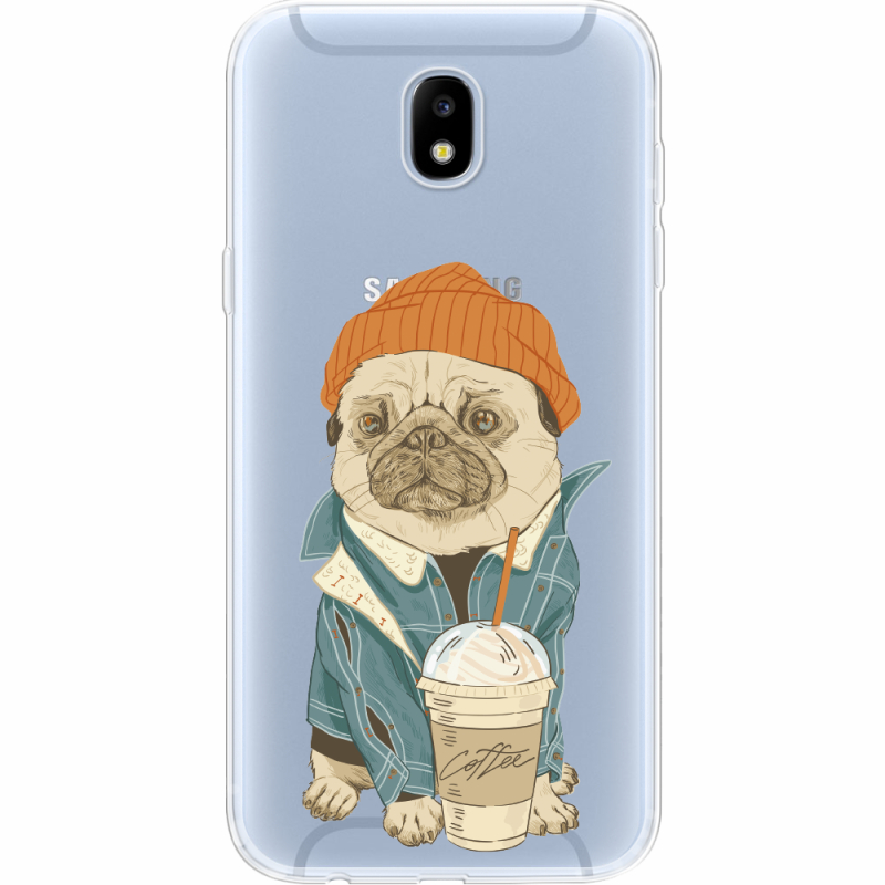 Прозрачный чехол Uprint Samsung J530 Galaxy J5 2017 Dog Coffeeman