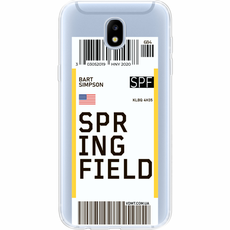 Прозрачный чехол Uprint Samsung J530 Galaxy J5 2017 Ticket Springfield