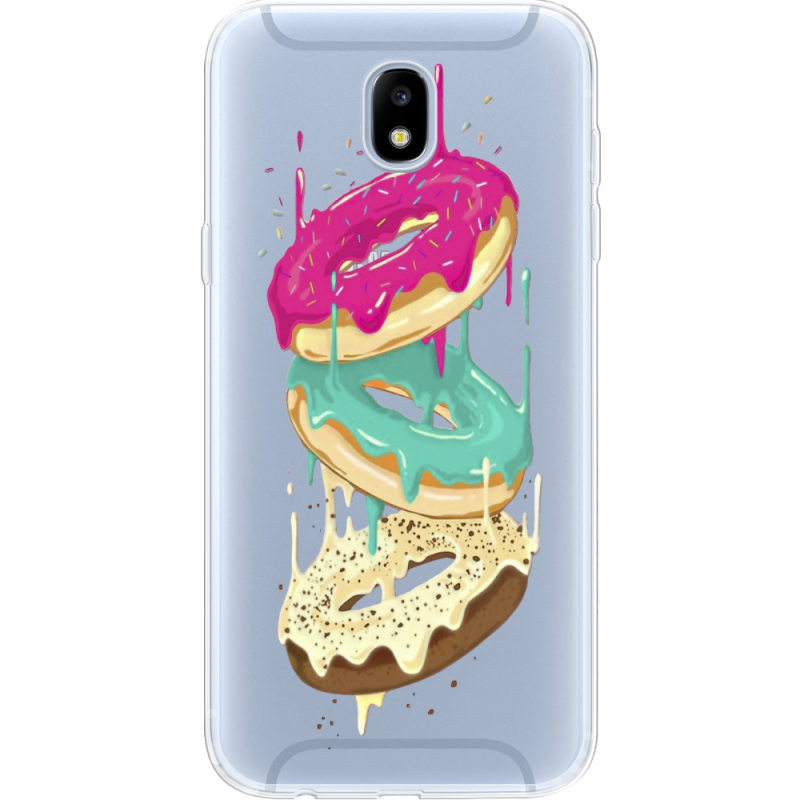 Прозрачный чехол Uprint Samsung J530 Galaxy J5 2017 Donuts