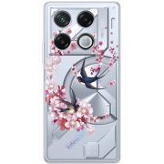 Чехол со стразами Infinix GT 20 Pro Swallows and Bloom