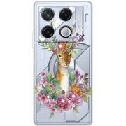 Чехол со стразами Infinix GT 20 Pro Deer with flowers