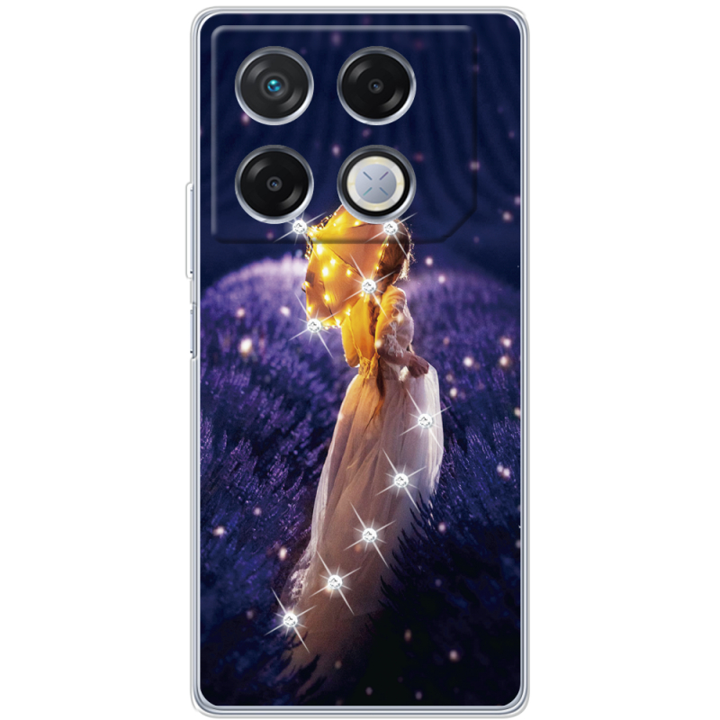 Чехол со стразами Infinix GT 20 Pro Girl with Umbrella