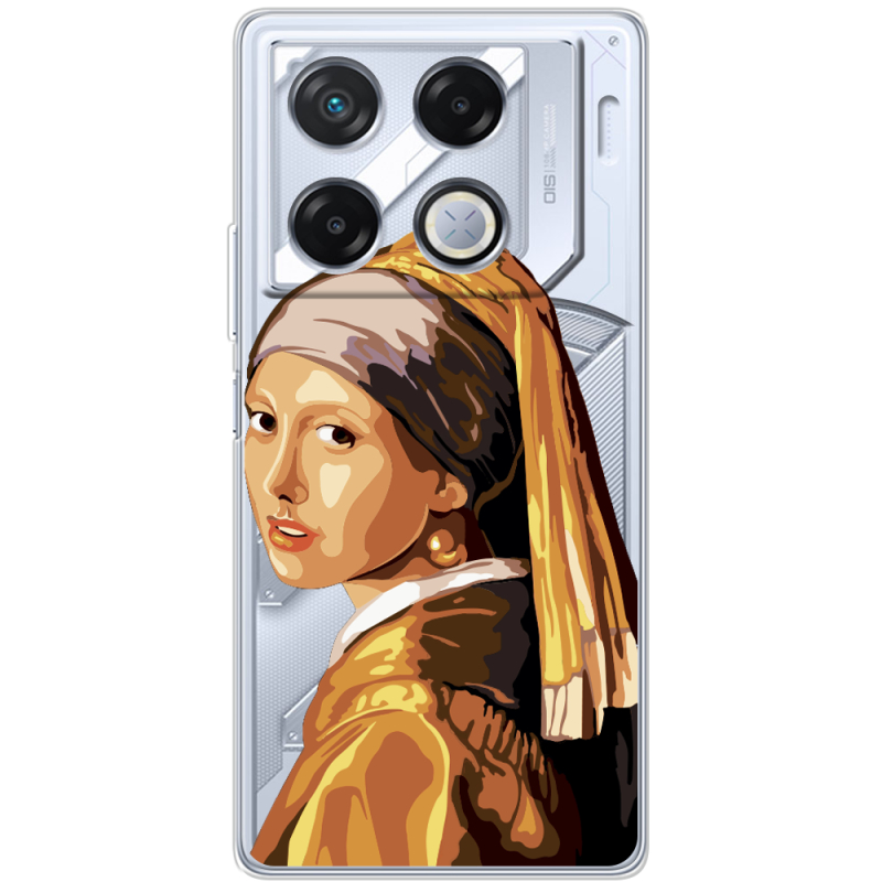 Прозрачный чехол BoxFace Infinix GT 20 Pro Девушка с жемчужной серёжкой