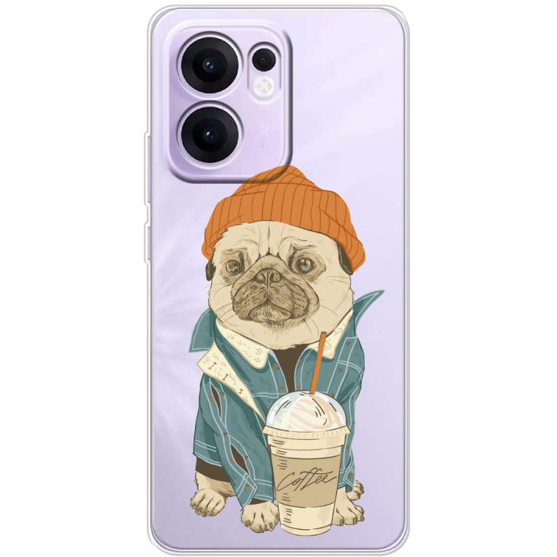 Прозорий чохол BoxFace OPPO Reno 13 FS 5G Dog Coffeeman