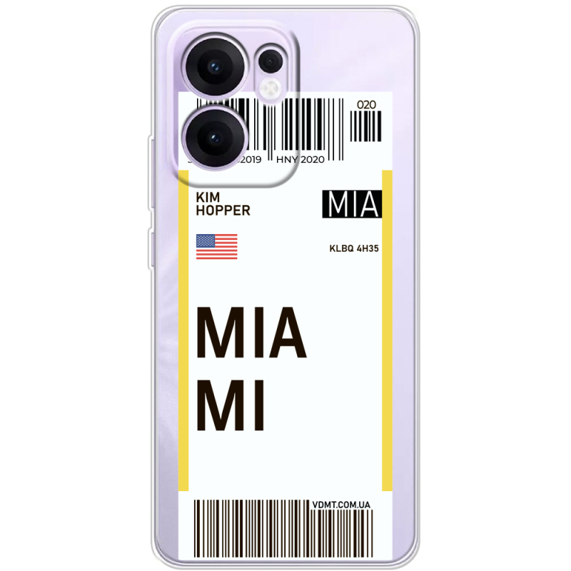 Прозорий чохол BoxFace OPPO Reno 13 FS 5G Ticket Miami