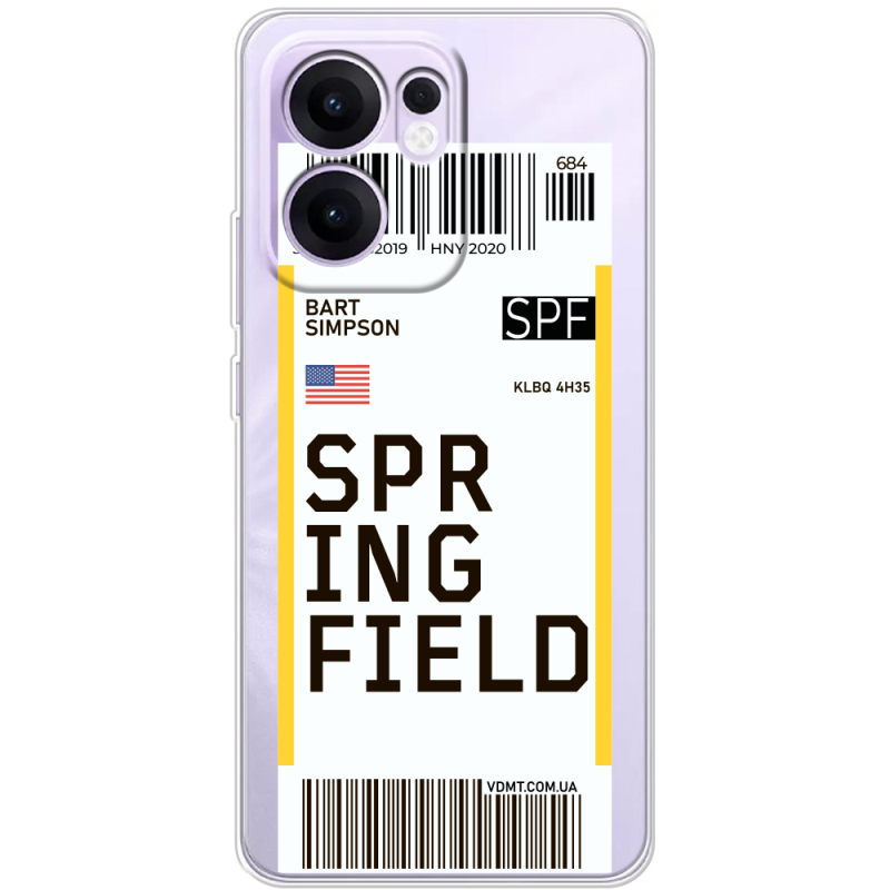 Прозорий чохол BoxFace OPPO Reno 13 FS 5G Ticket Springfield