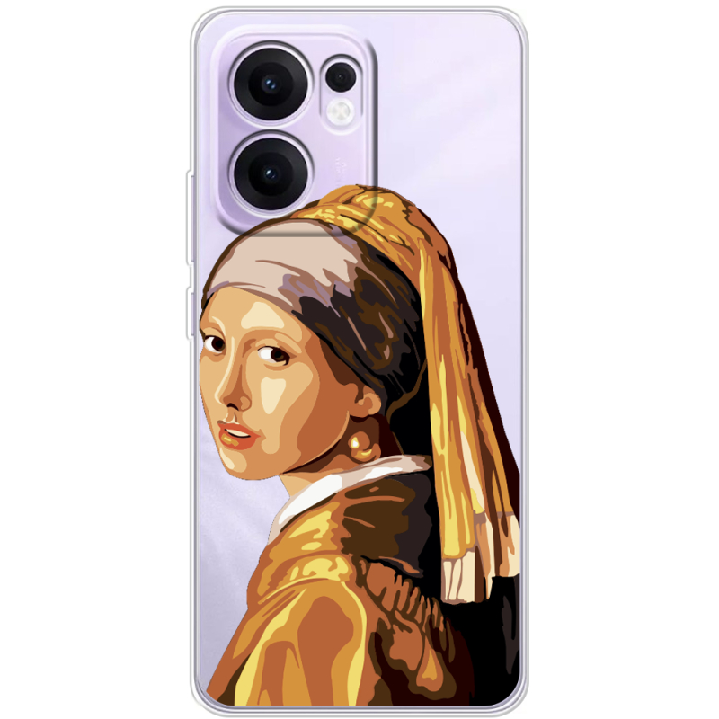 Прозорий чохол BoxFace OPPO Reno 13 FS 5G Девушка с жемчужной серёжкой