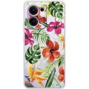 Прозорий чохол BoxFace OPPO Reno 13 FS 5G Tropical Flowers
