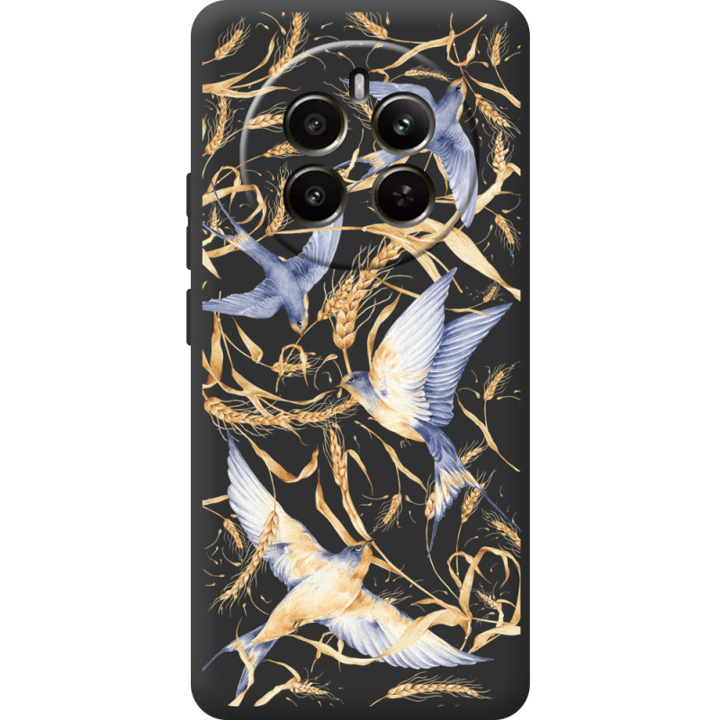 Чорний чохол BoxFace Realme 12 4G Ластівки