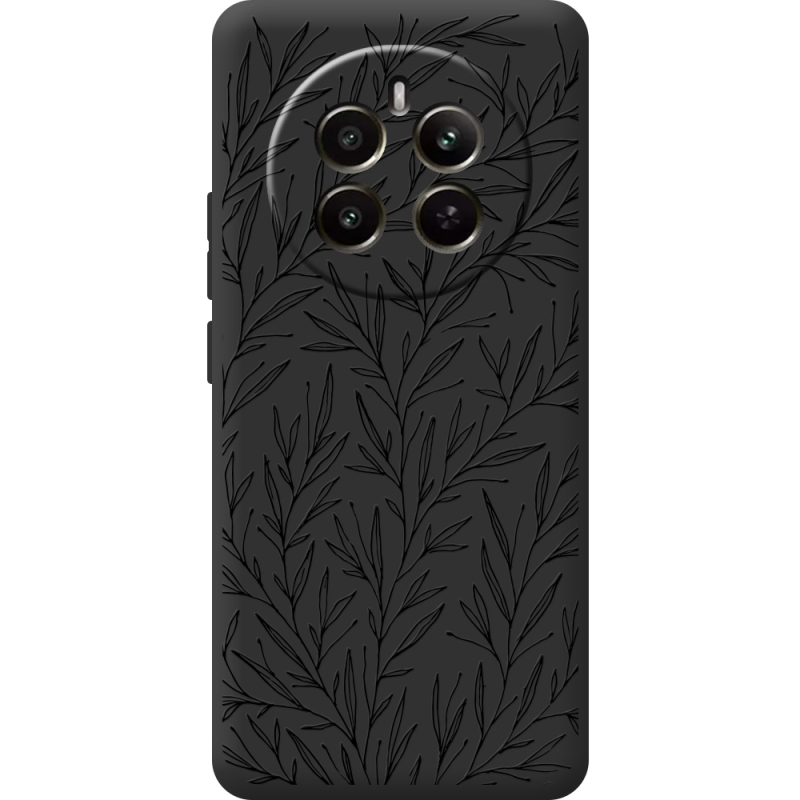 Чорний чохол BoxFace Realme 12 4G Leaves