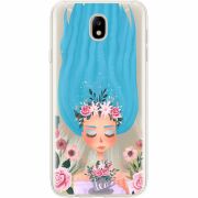 Прозрачный чехол Uprint Samsung J730 Galaxy J7 2017 Blue Hair