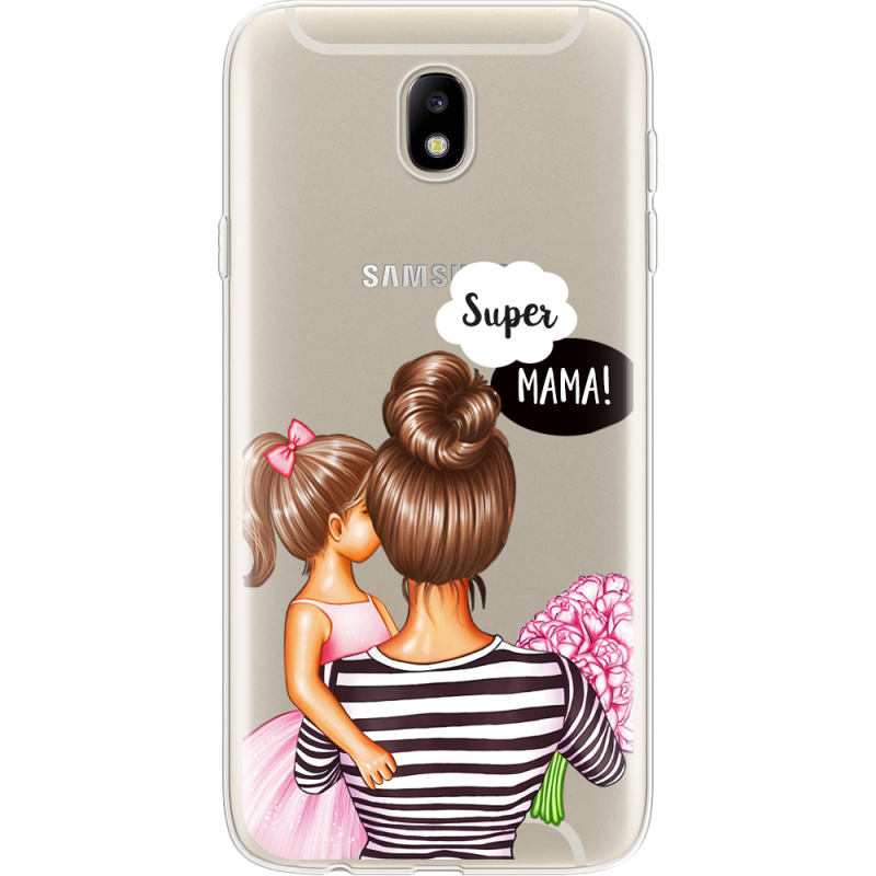 Прозрачный чехол Uprint Samsung J730 Galaxy J7 2017 Super Mama and Daughter