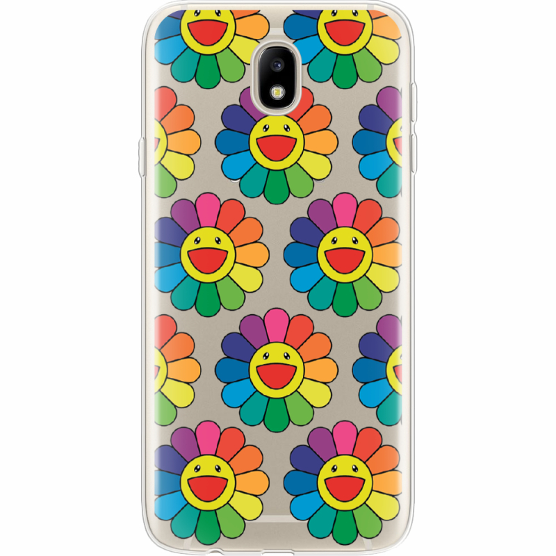 Прозрачный чехол Uprint Samsung J730 Galaxy J7 2017 Hippie Flowers