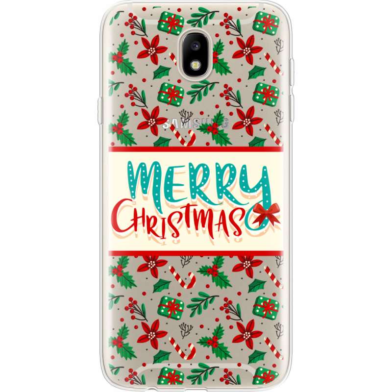 Прозрачный чехол Uprint Samsung J730 Galaxy J7 2017 Vintage Christmas Pattern