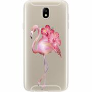 Прозрачный чехол Uprint Samsung J730 Galaxy J7 2017 Floral Flamingo