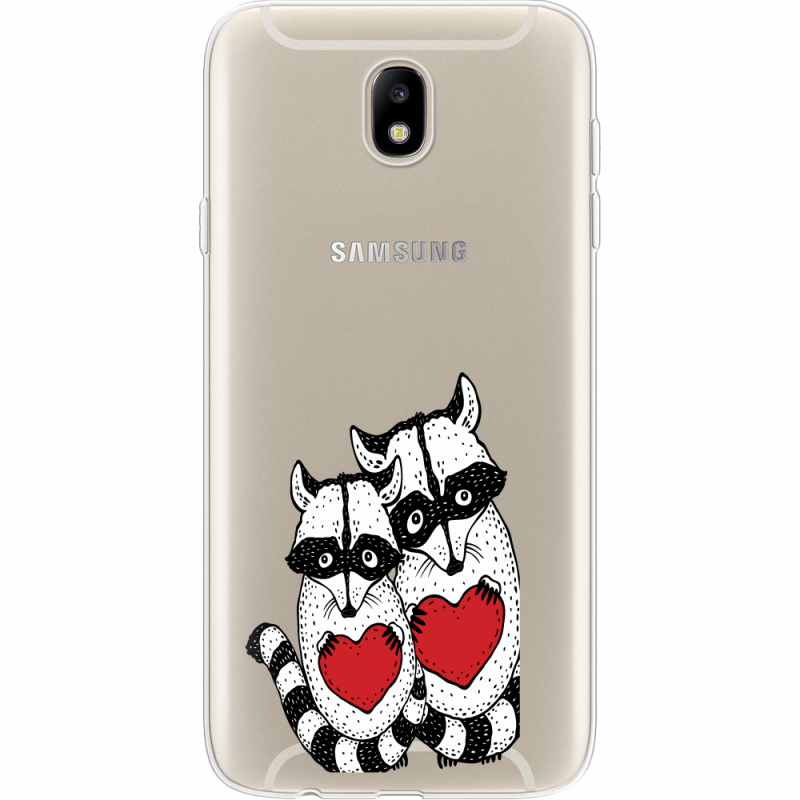 Прозрачный чехол Uprint Samsung J730 Galaxy J7 2017 Raccoons in love