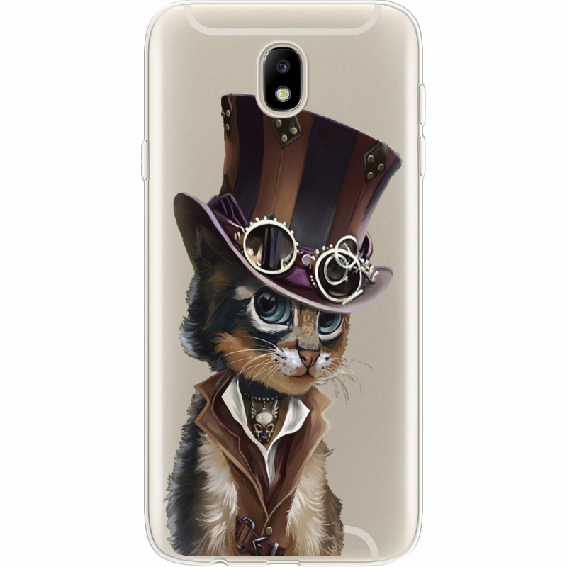 Прозрачный чехол Uprint Samsung J730 Galaxy J7 2017 Steampunk Cat