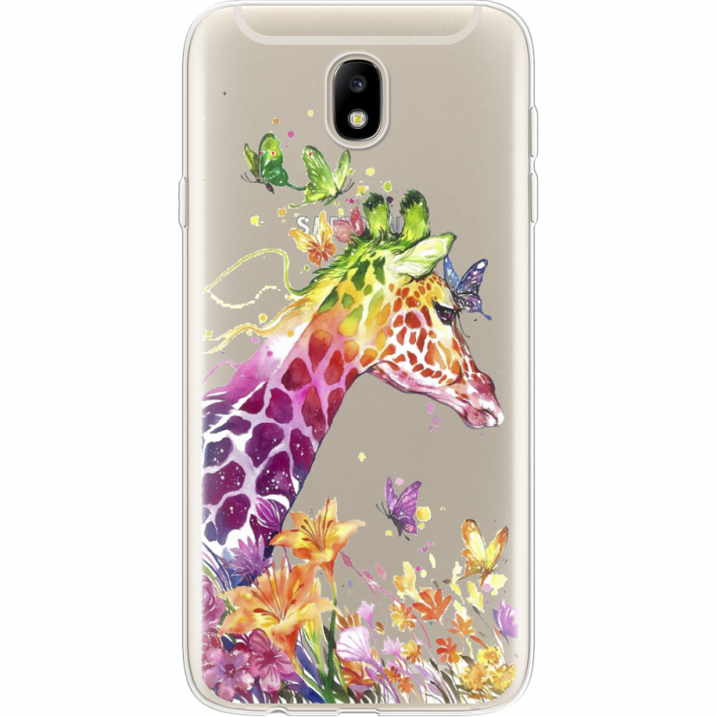 Прозрачный чехол Uprint Samsung J730 Galaxy J7 2017 Colorful Giraffe